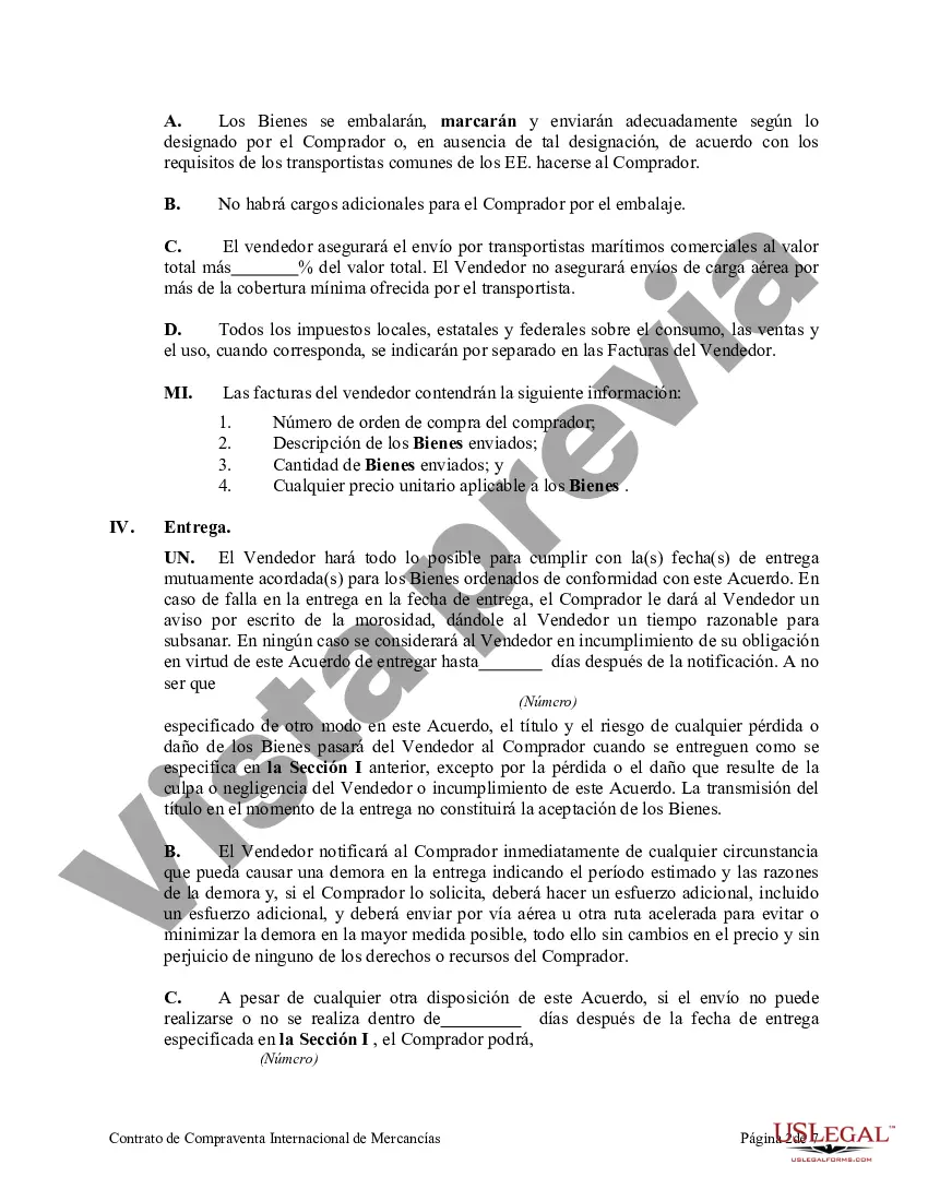 Preview Contrato de Compraventa Internacional de Bienes con Garantía Mobiliaria del Dinero de Compra