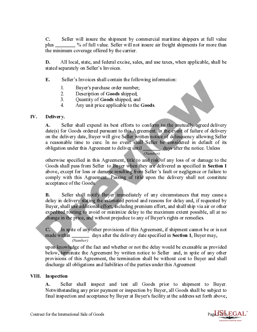 Preview Contract for the International Sale of Goods with Purchase Money Security Interest