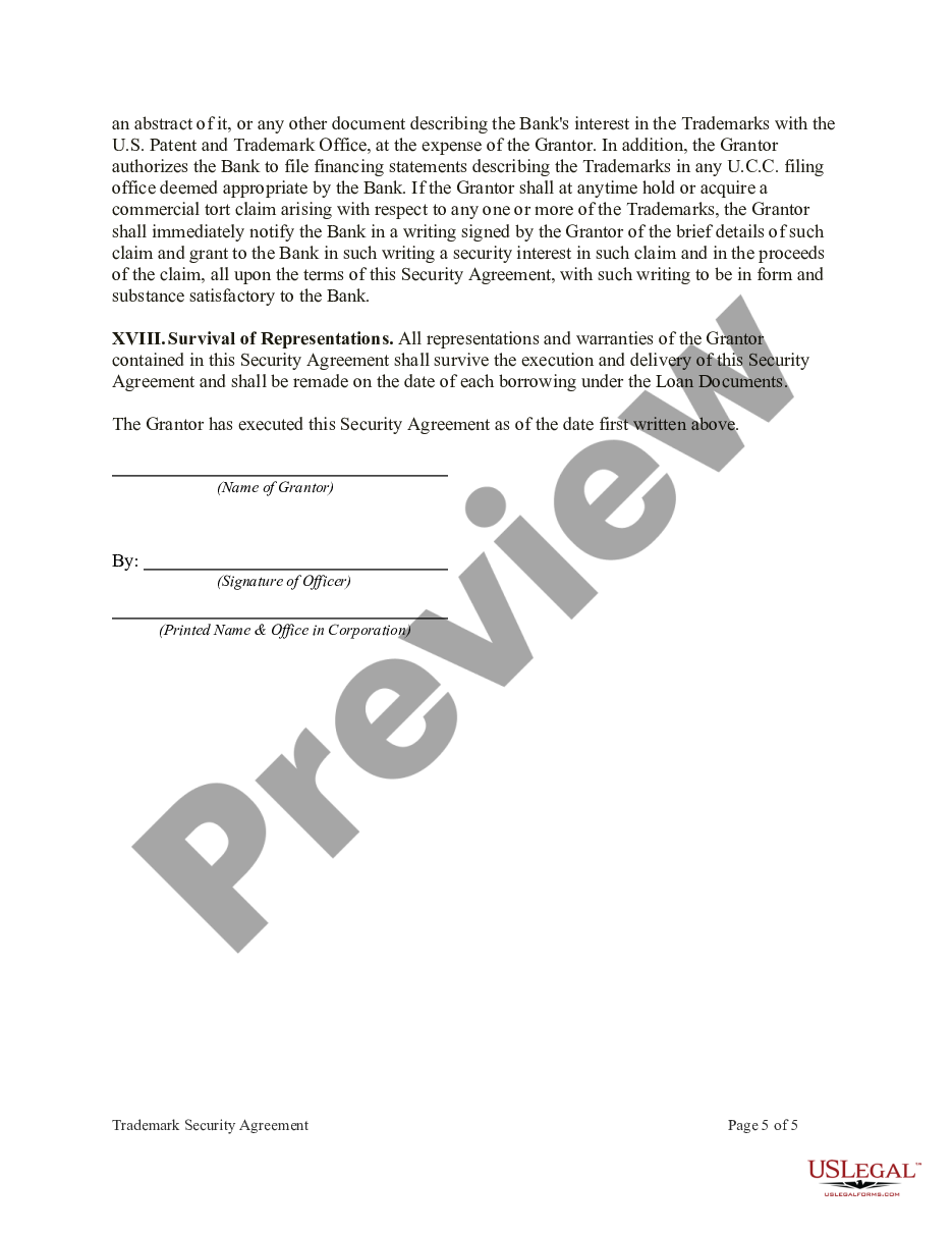 page 4 Trademark Security Agreement preview