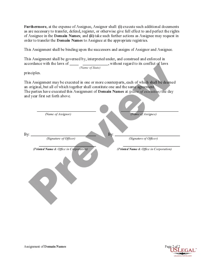 Get Assignment of Domain Names Preview Assignment of Domain Names