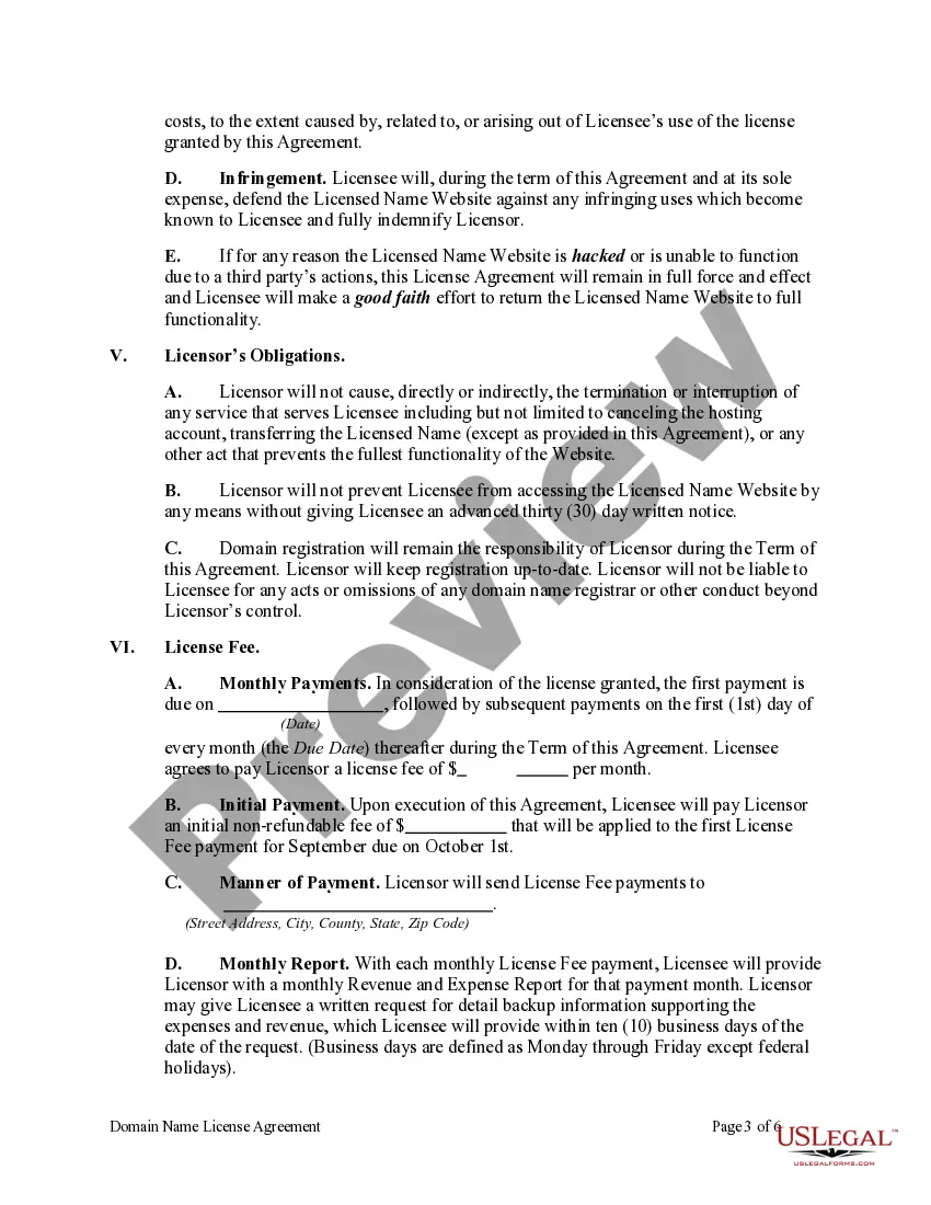 Get Domain Name License Agreement Preview Domain Name License Agreement