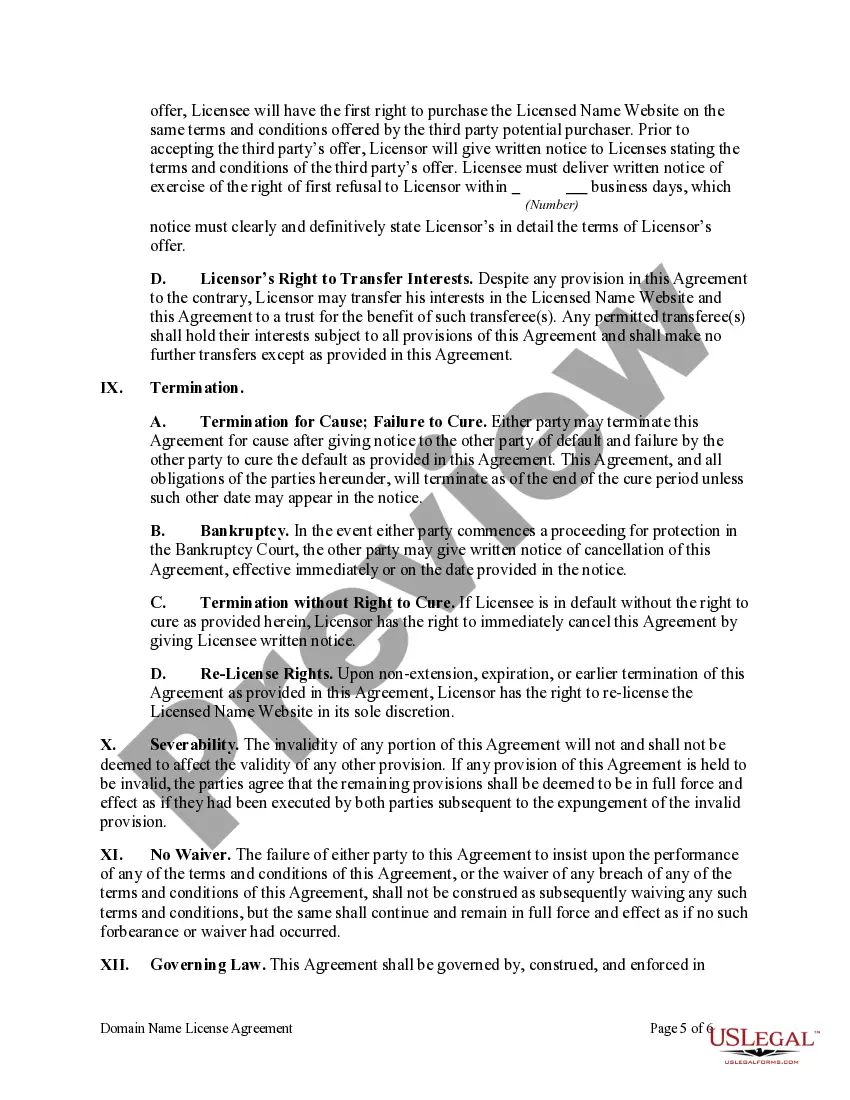 Get Domain Name License Agreement Preview Domain Name License Agreement