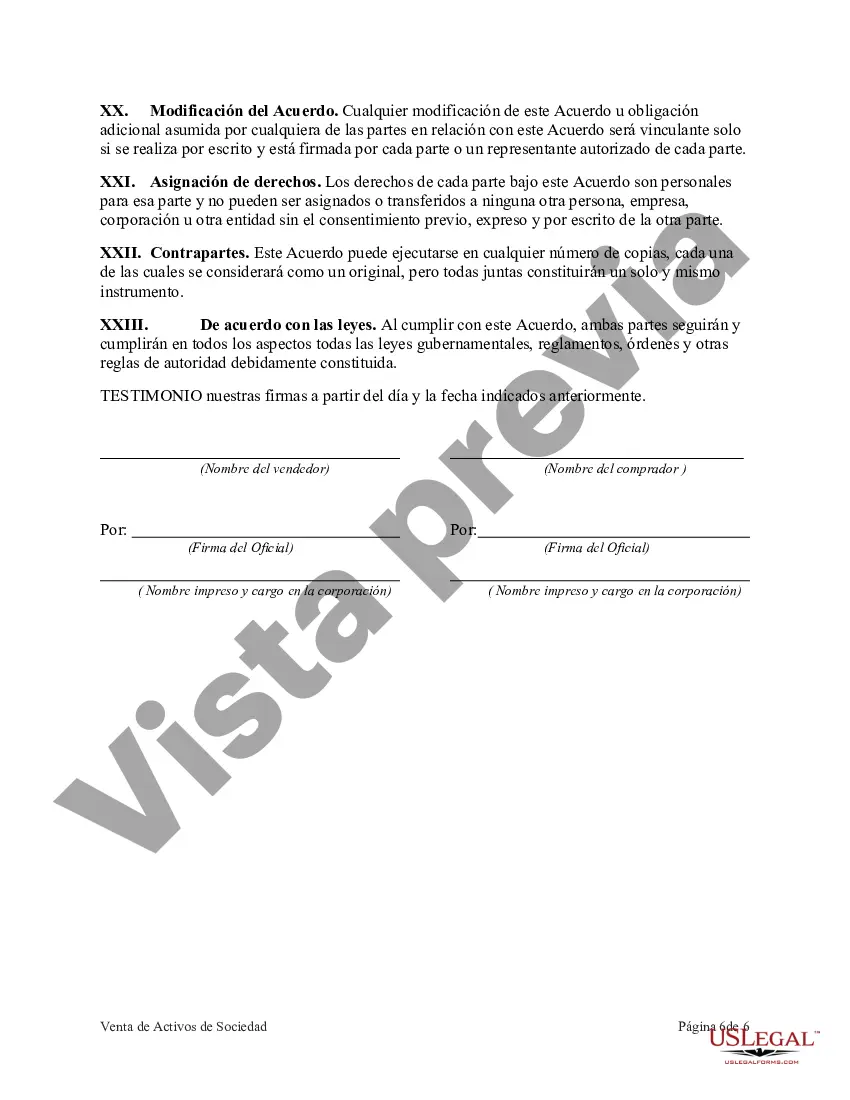 Preview Venta de Activos de Corporación sin Necesidad de Cumplir con Leyes de Ventas al por Mayor