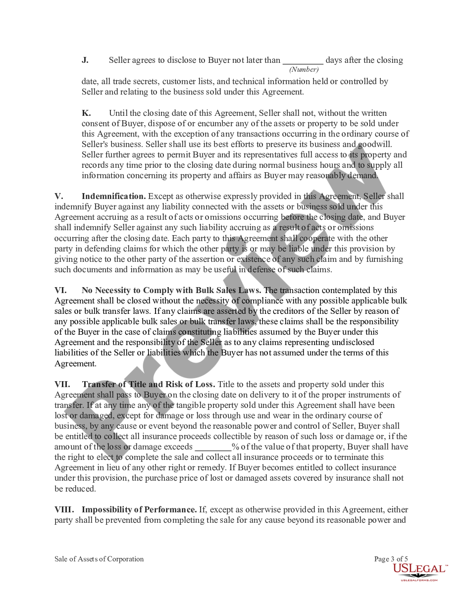 page 2 Sale of Assets of Corporation with No Necessity to Comply with Bulk Sales Laws preview