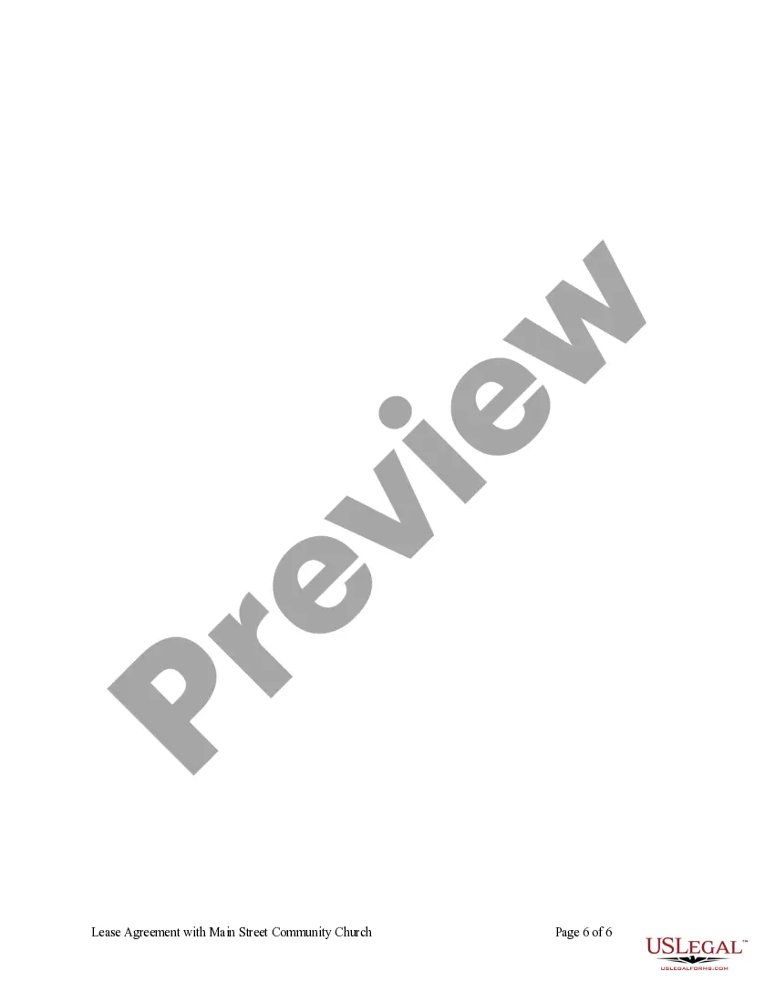 Preview Lease Agreement with a Community Church