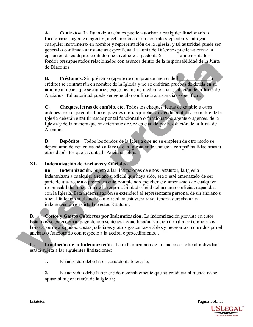 Preview Estatutos de una corporación eclesiástica sin fines de lucro