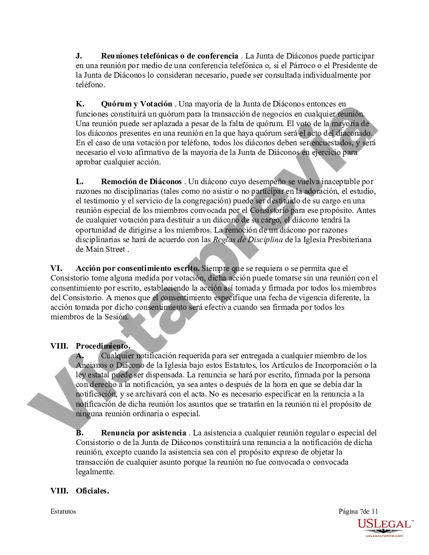 Preview Estatutos de una corporación eclesiástica sin fines de lucro