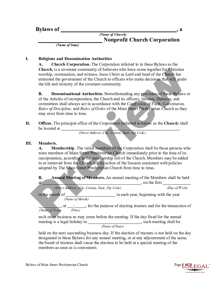 South Dakota By-Laws of A Non-Profit Church Corporation - 501c3 Rules ...