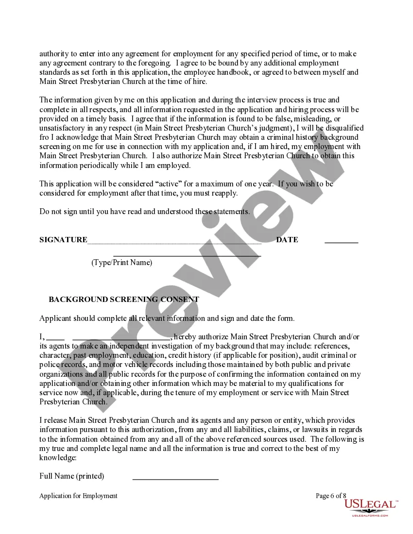 Get Application for Employment Preview Application for Employment
