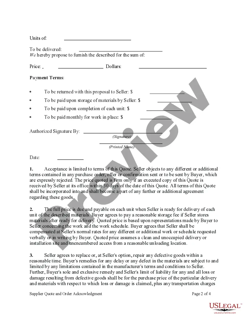Get Supplier Quote and Order Acknowledgment Preview Supplier Quote and Order Acknowledgment