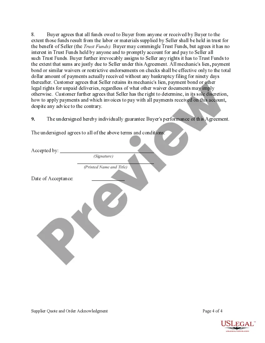 Get Supplier Quote and Order Acknowledgment Preview Supplier Quote and Order Acknowledgment
