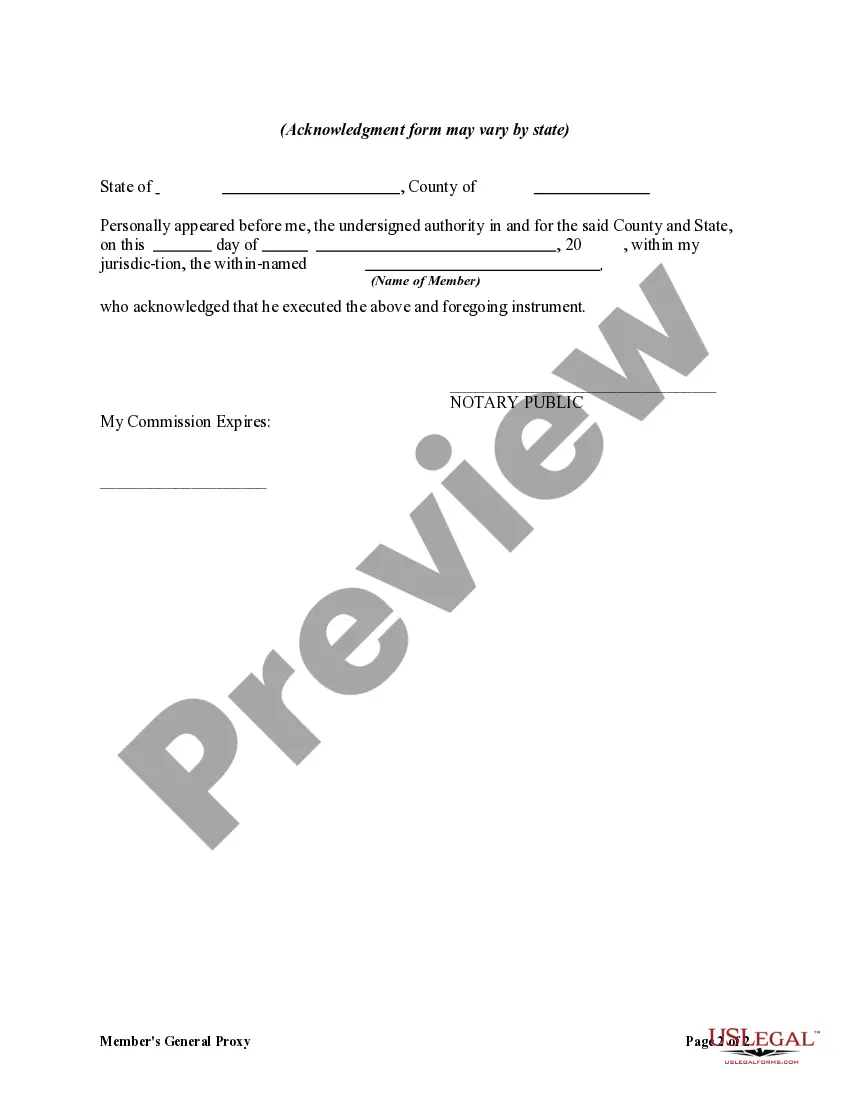 Get Members General Proxy For Meetings of the Members of a Nonprofit Corporation Preview Members General Proxy For Meetings of the Members of a Nonprofit Corporation
