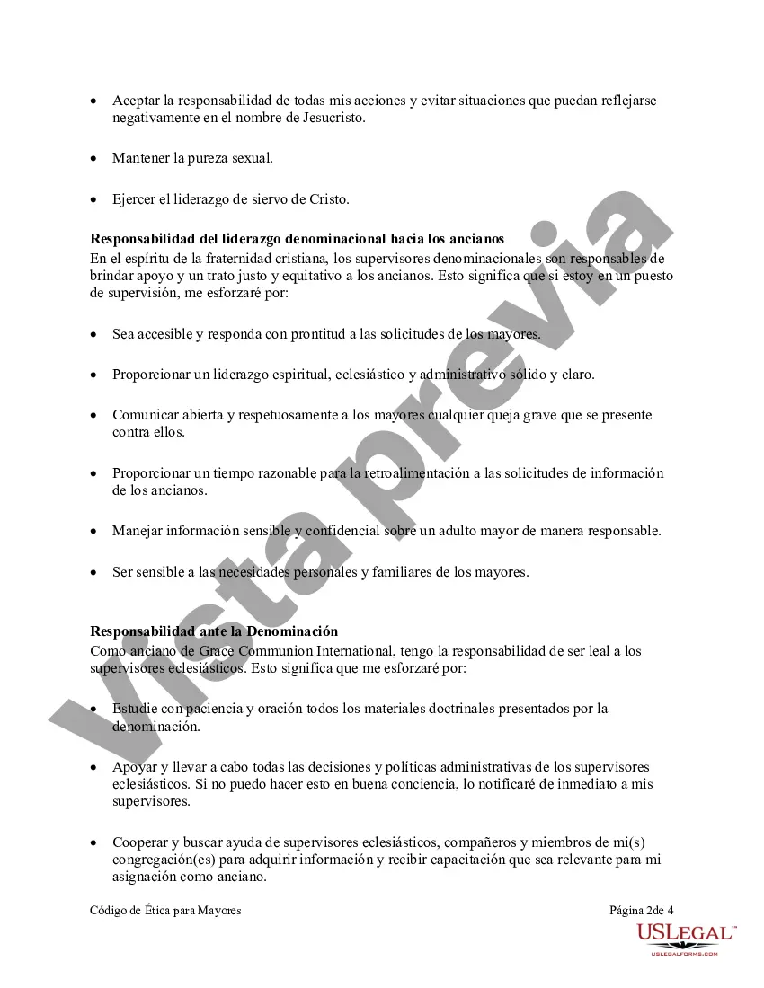 Preview Código de Ética para los Ancianos de la Iglesia Presbiteriana de Main Street