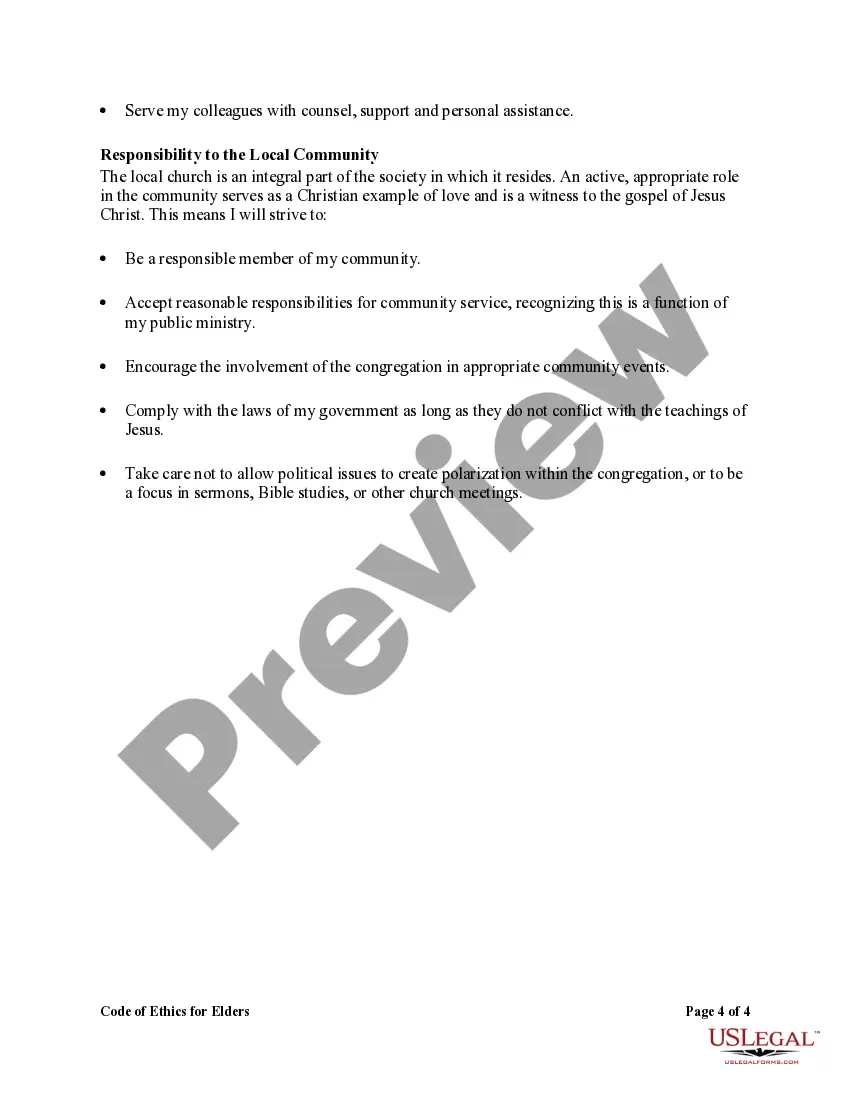 Get Code of Ethics for Elders of Main Street Presbyterian Church Preview Code of Ethics for Elders of Main Street Presbyterian Church