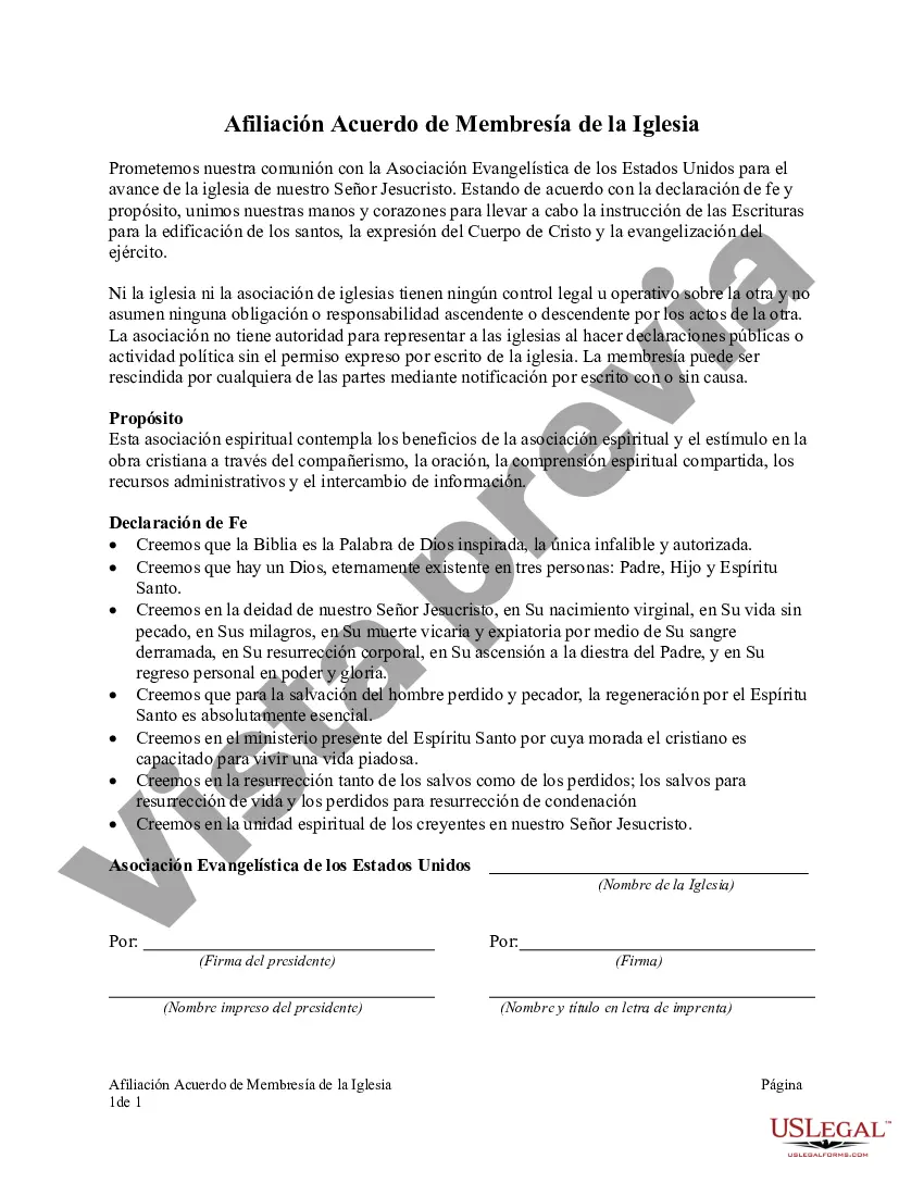 Preview Afiliación Acuerdo de Membresía de la Iglesia
