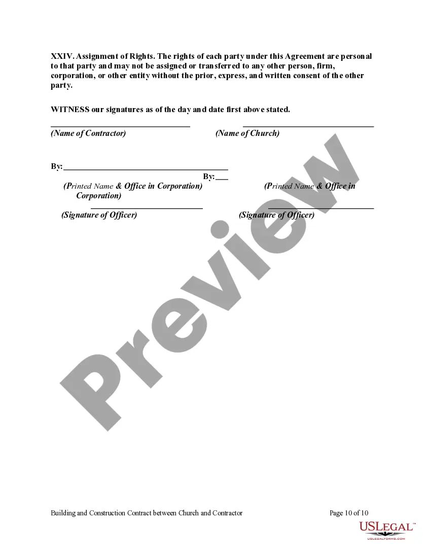 Get Building and Construction Contract Between Church and Contractor Preview Building and Construction Contract Between Church and Contractor