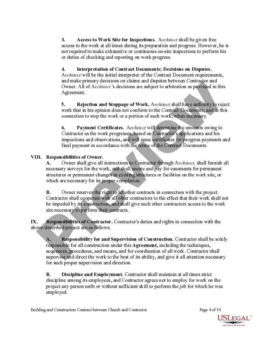 Get Building and Construction Contract Between Church and Contractor Preview Building and Construction Contract Between Church and Contractor