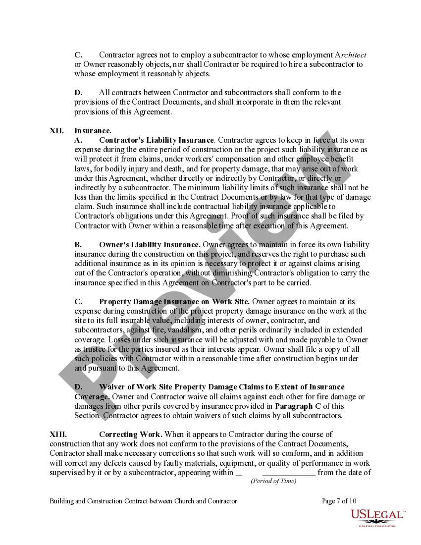 Get Building and Construction Contract Between Church and Contractor Preview Building and Construction Contract Between Church and Contractor