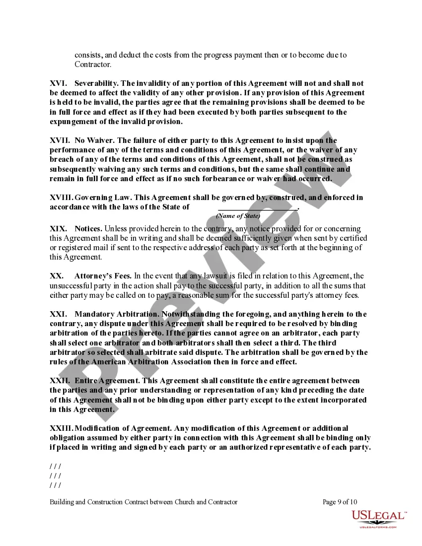 Get Building and Construction Contract Between Church and Contractor Preview Building and Construction Contract Between Church and Contractor