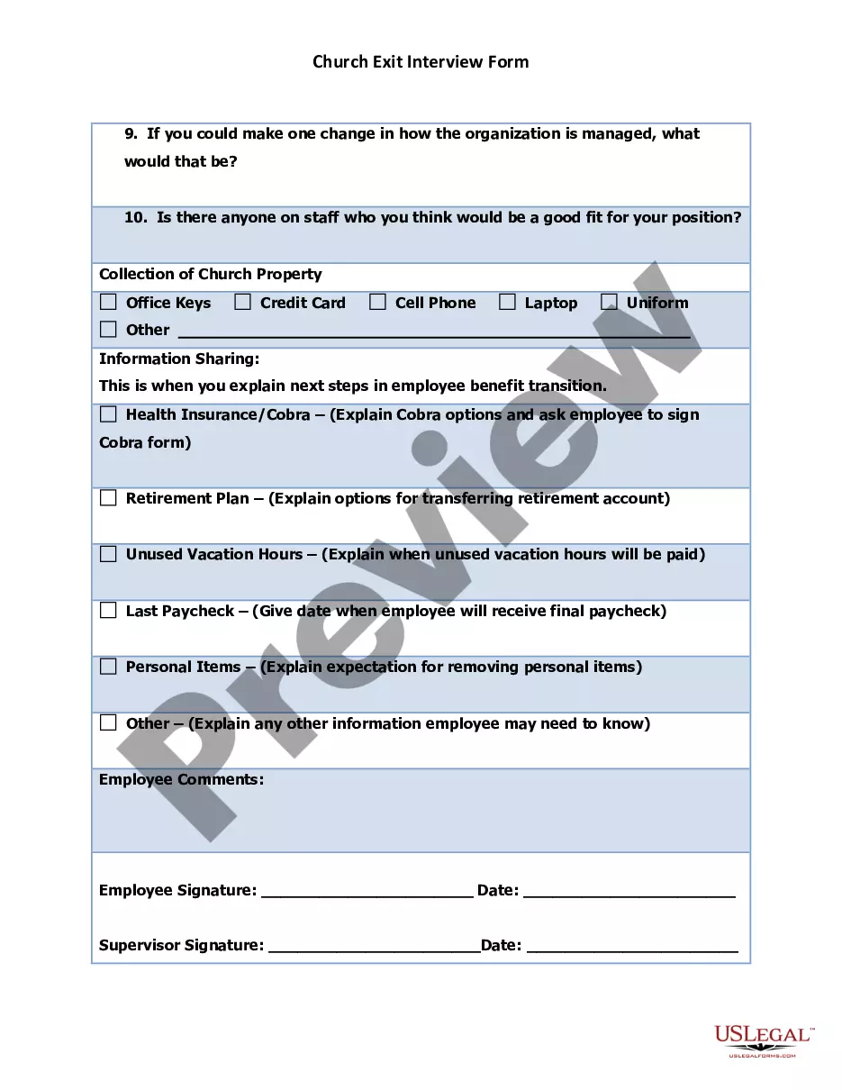 Exit Interview Form Template