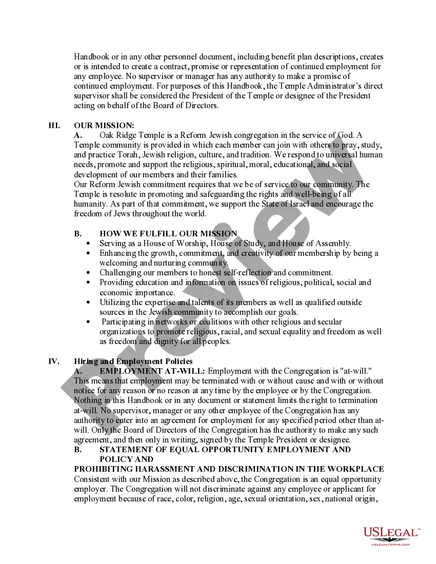 Get Oak Ridge Temple Employee Handbook Preview Oak Ridge Temple Employee Handbook
