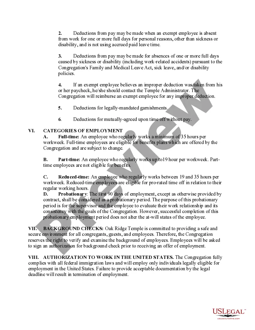 Get Oak Ridge Temple Employee Handbook Preview Oak Ridge Temple Employee Handbook