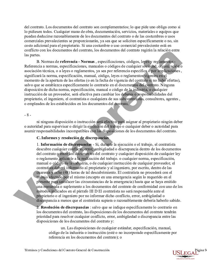 Preview Términos y Condiciones del Contrato General de Construcción