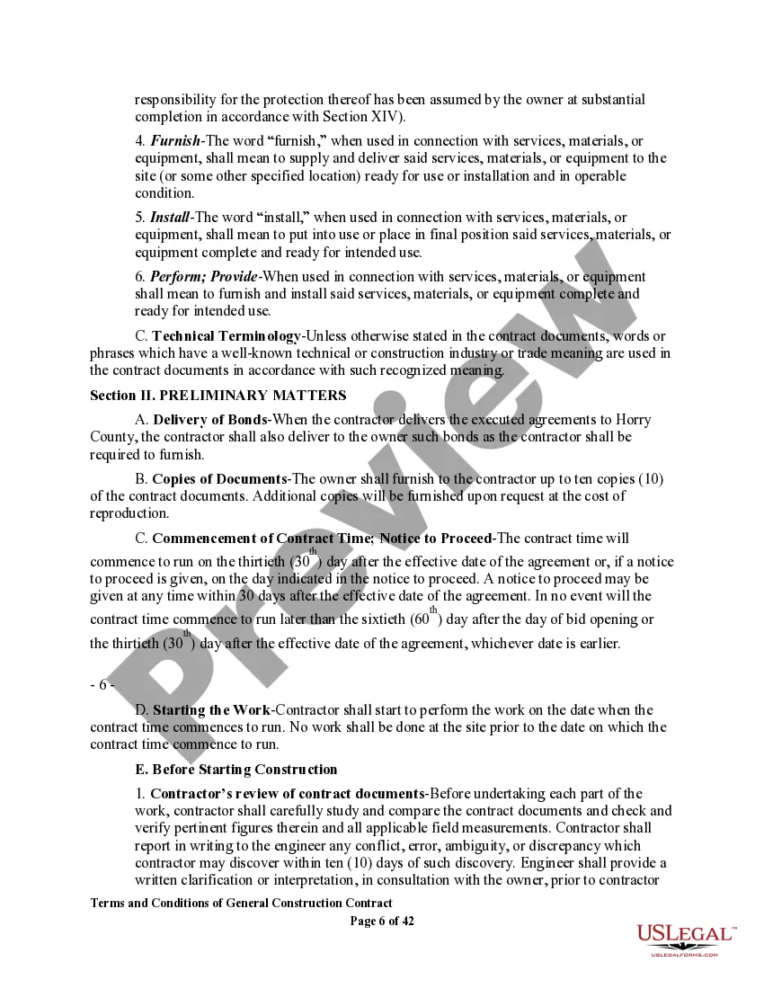 Get Terms and Conditions of General Construction Contract Preview Terms and Conditions of General Construction Contract