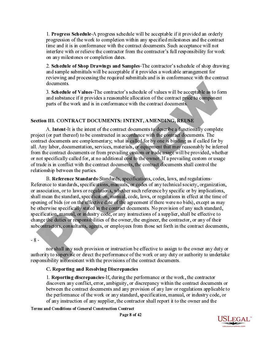 Get Terms and Conditions of General Construction Contract Preview Terms and Conditions of General Construction Contract