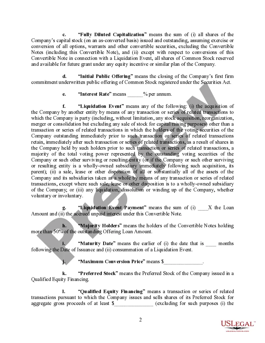 Get Convertible Promissory Note Preview Convertible Promissory Note