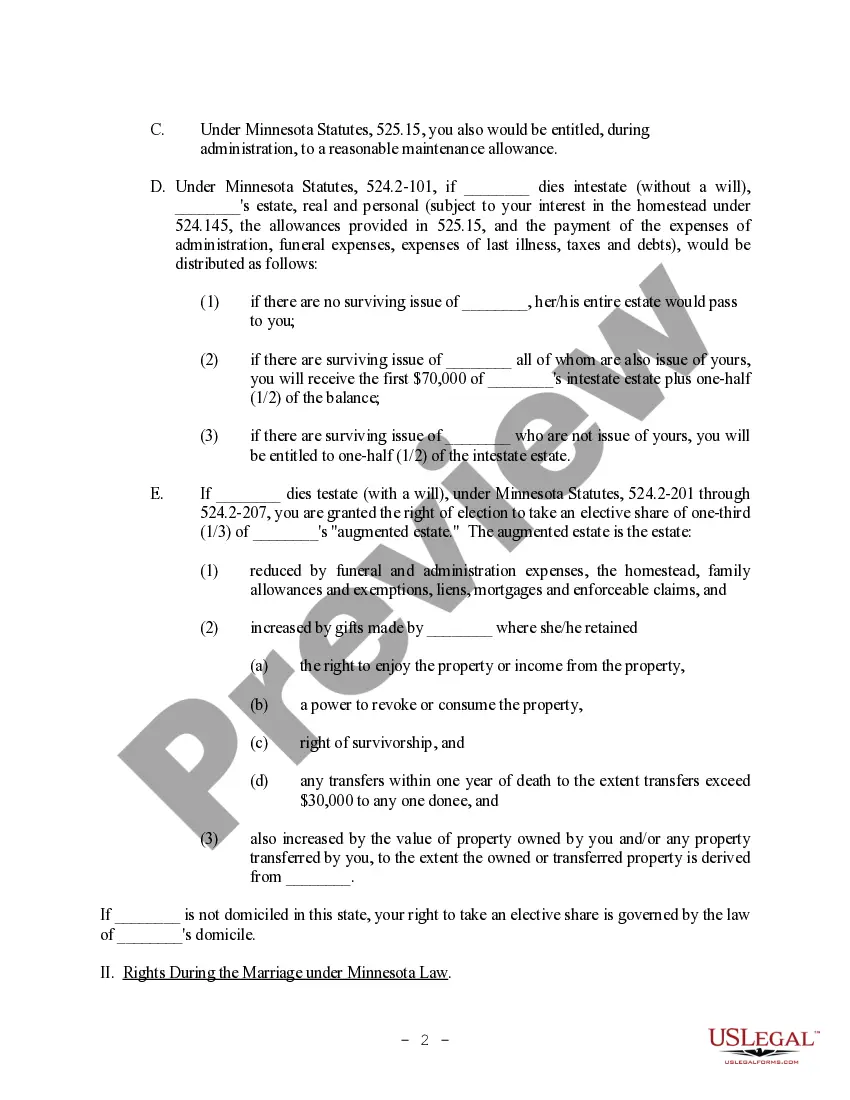 Preview Model Letter to Client regarding Antenuptial Premarital Agreements - informational