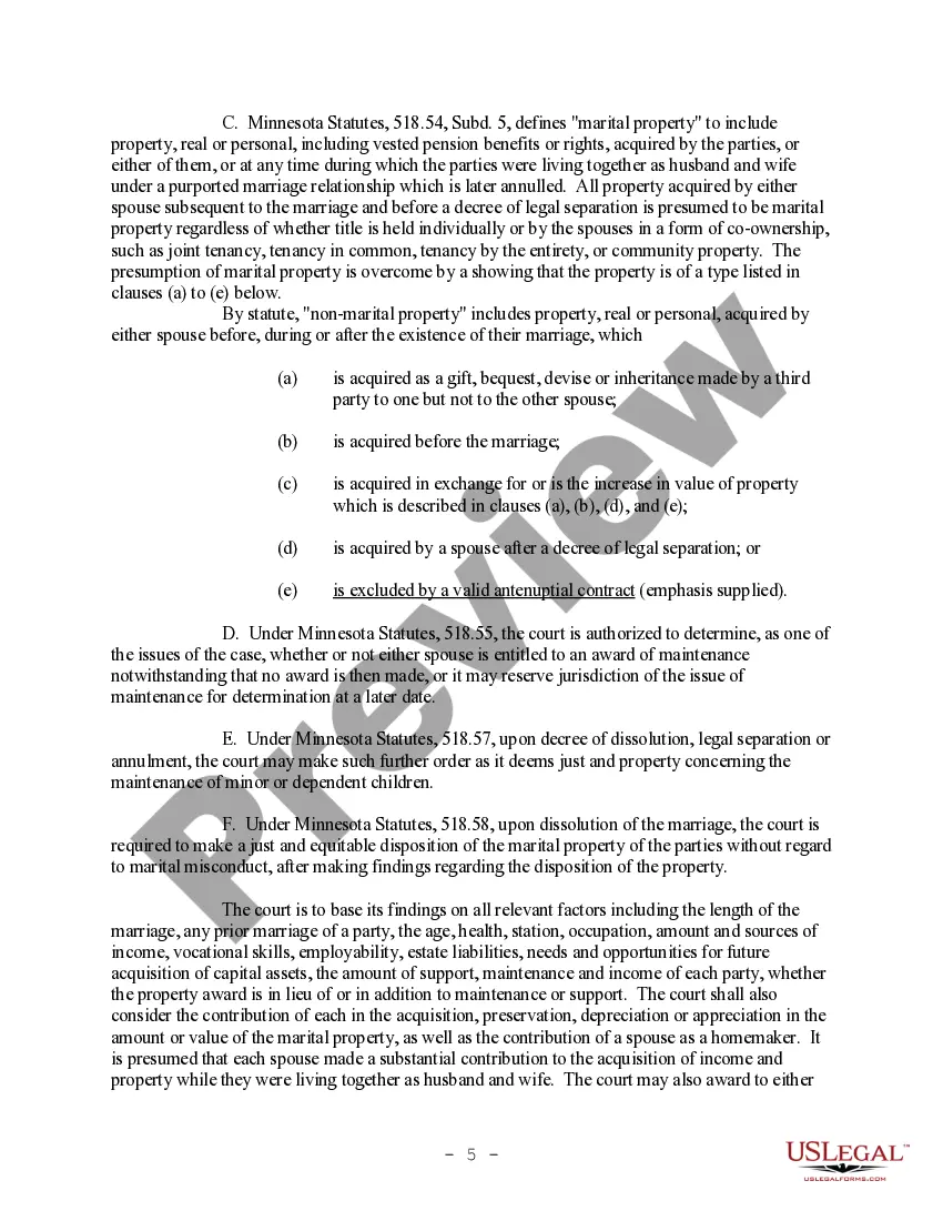 Preview Model Letter to Client regarding Antenuptial Premarital Agreements - informational