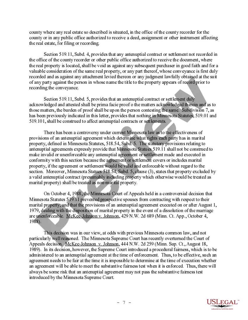 Preview Model Letter to Client regarding Antenuptial Premarital Agreements - informational