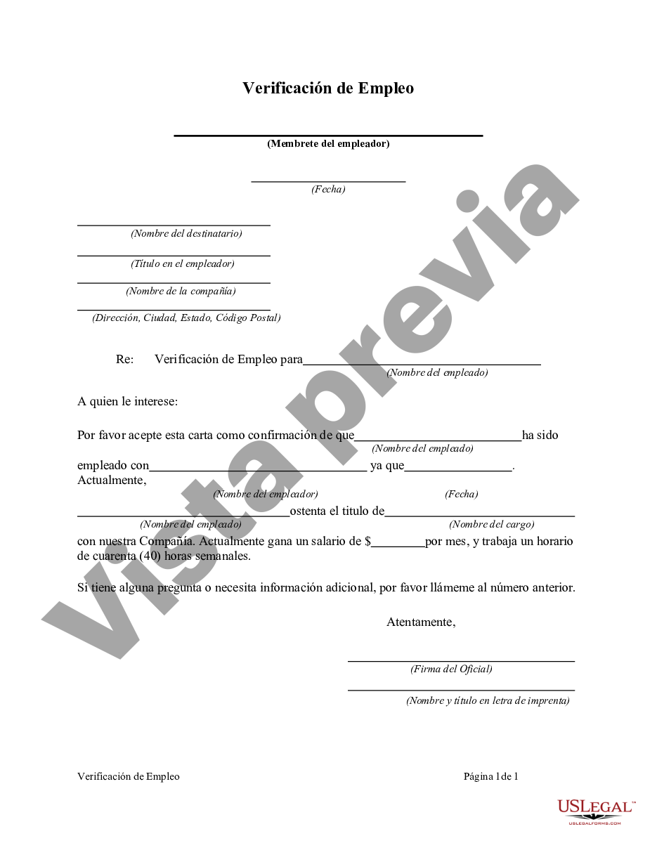 King Washington Verificación De Empleo Us Legal Forms 4328