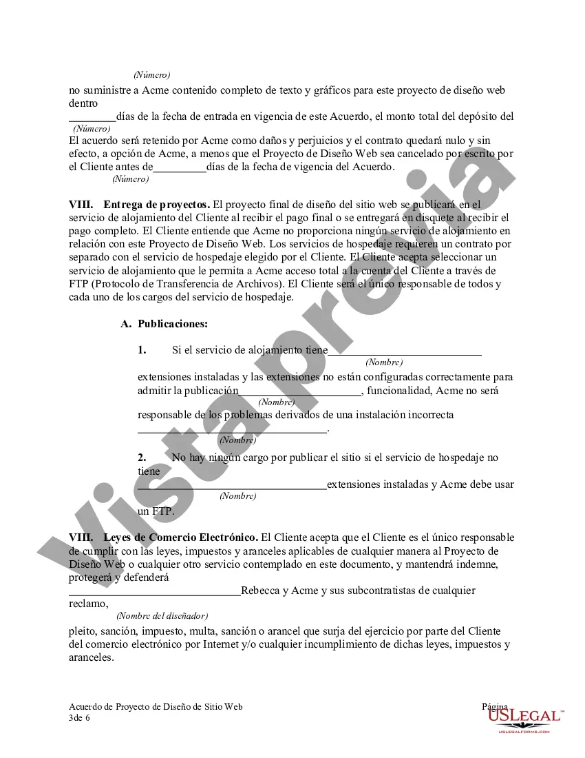 Preview Acuerdo de proyecto de diseño de sitio web