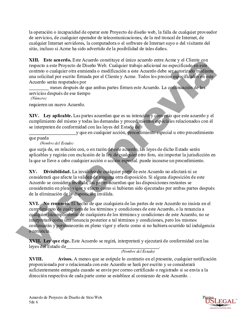 Preview Acuerdo de proyecto de diseño de sitio web