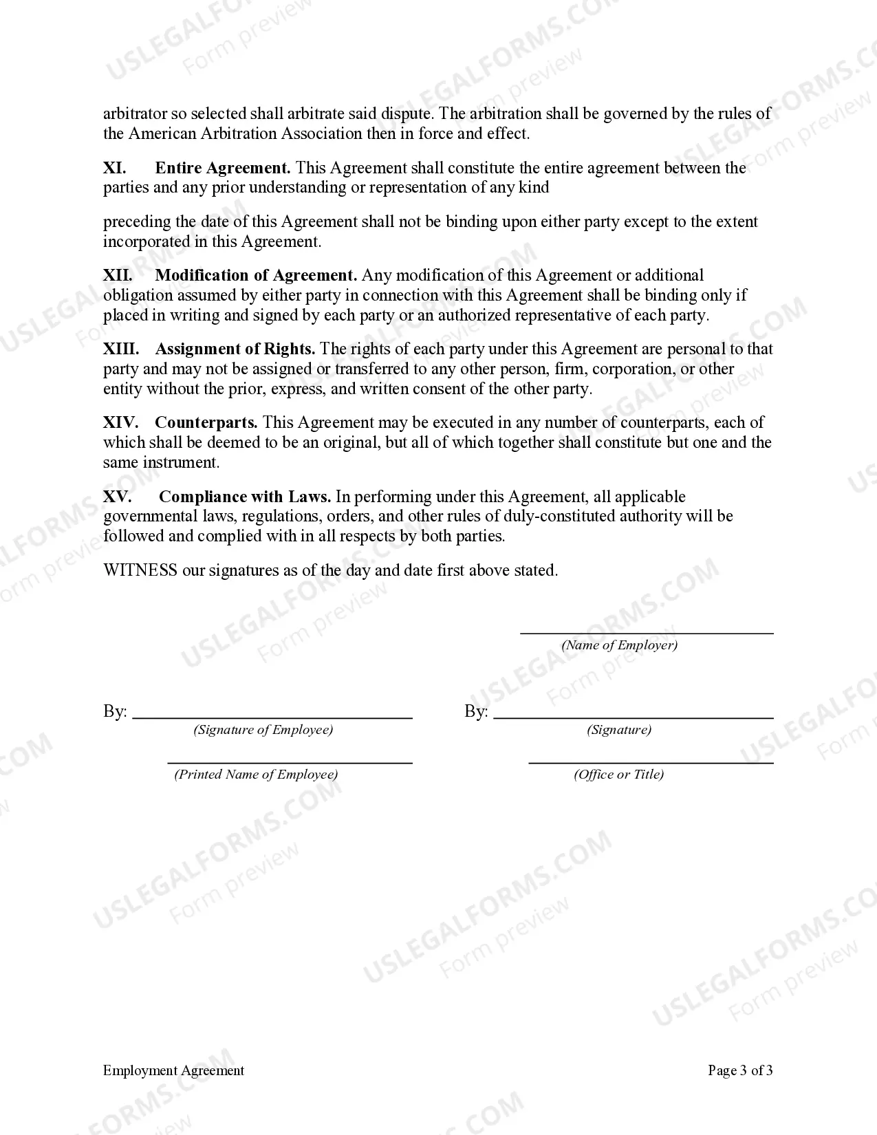 Preview Employment Agreement of Chief of Staff of Mayoral Campaign