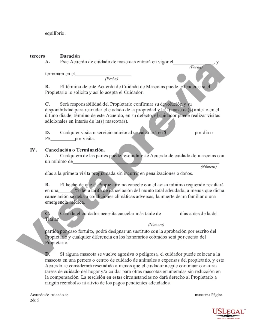 Preview Acuerdo de cuidado de mascotas