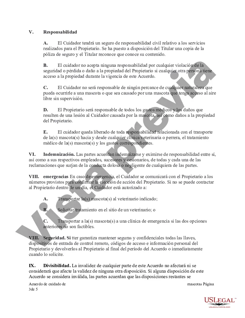 Preview Acuerdo de cuidado de mascotas