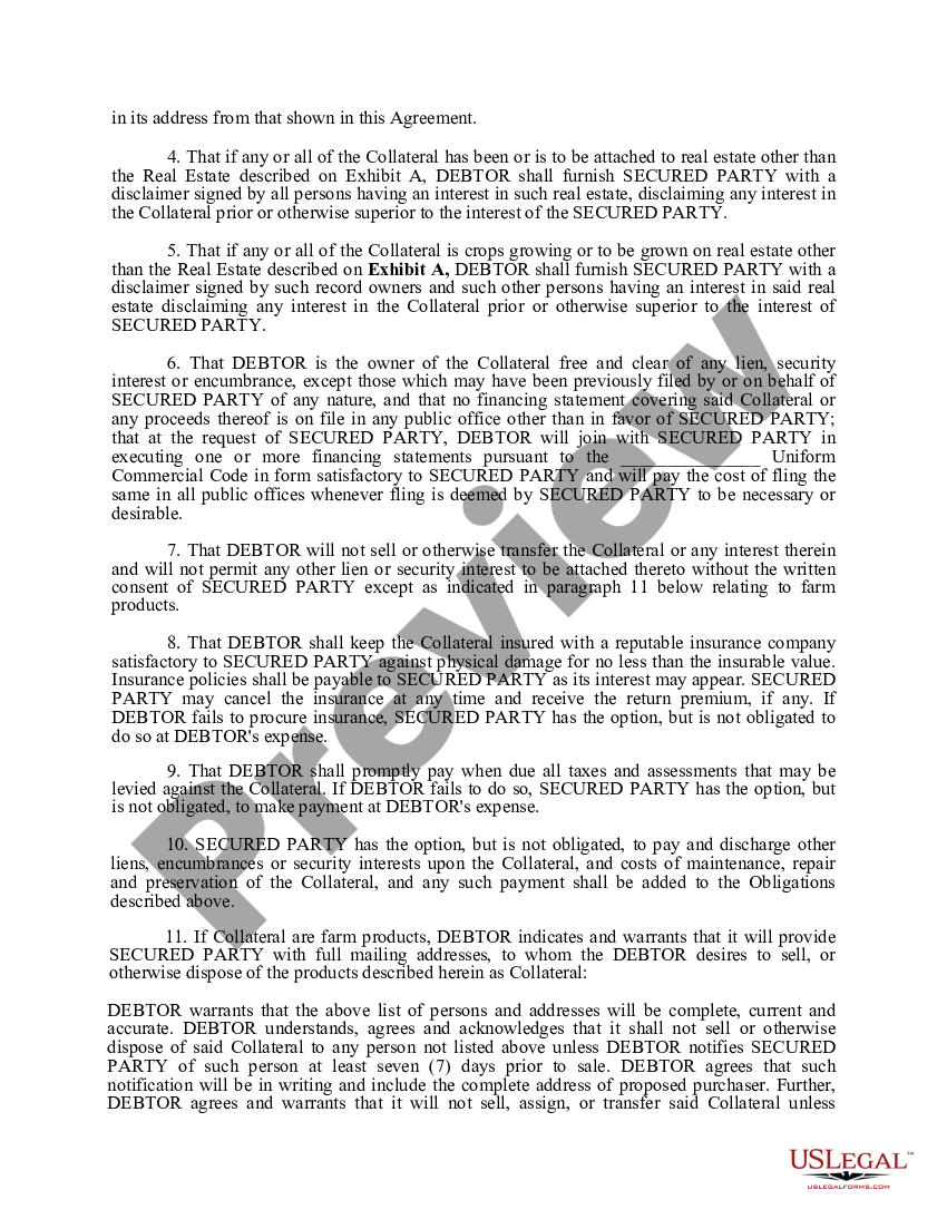 Chicago Illinois Amended Uniform commercial code security agreement