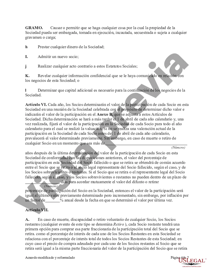 Preview Acuerdo modificado y reformulado que admite a un nuevo socio en una sociedad de inversión inmobiliaria