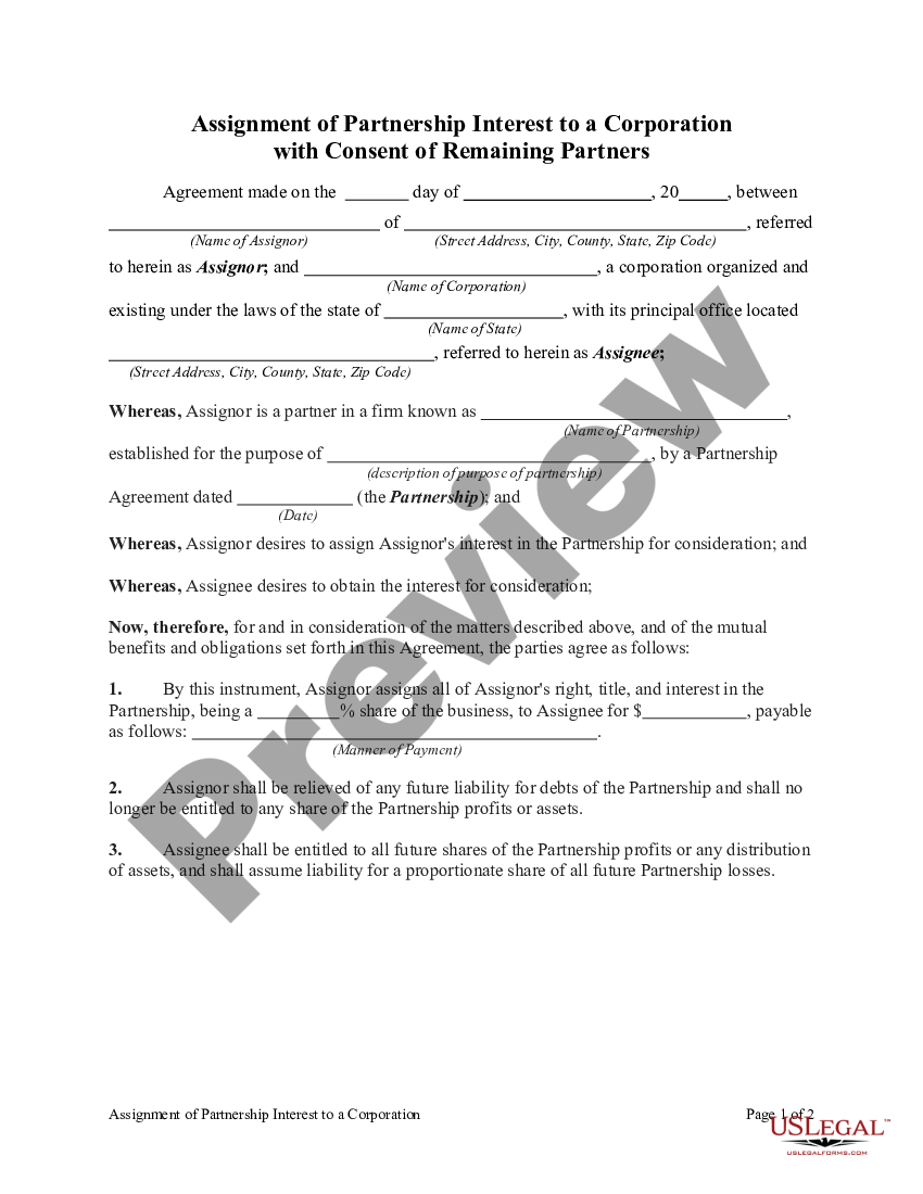 assignment of interest in limited partnership