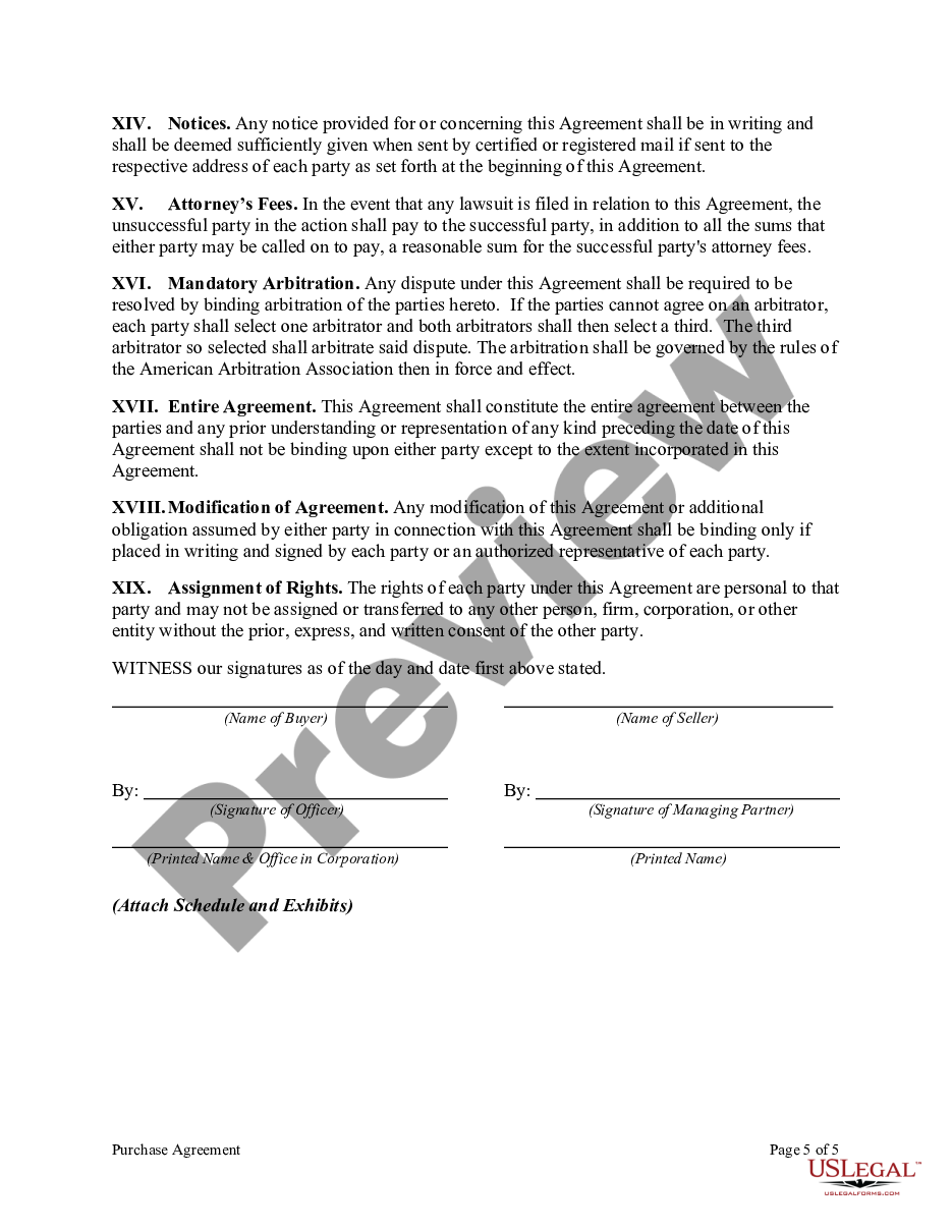 page 4 Purchase Agreement by a Corporation of Assets of a Partnership preview