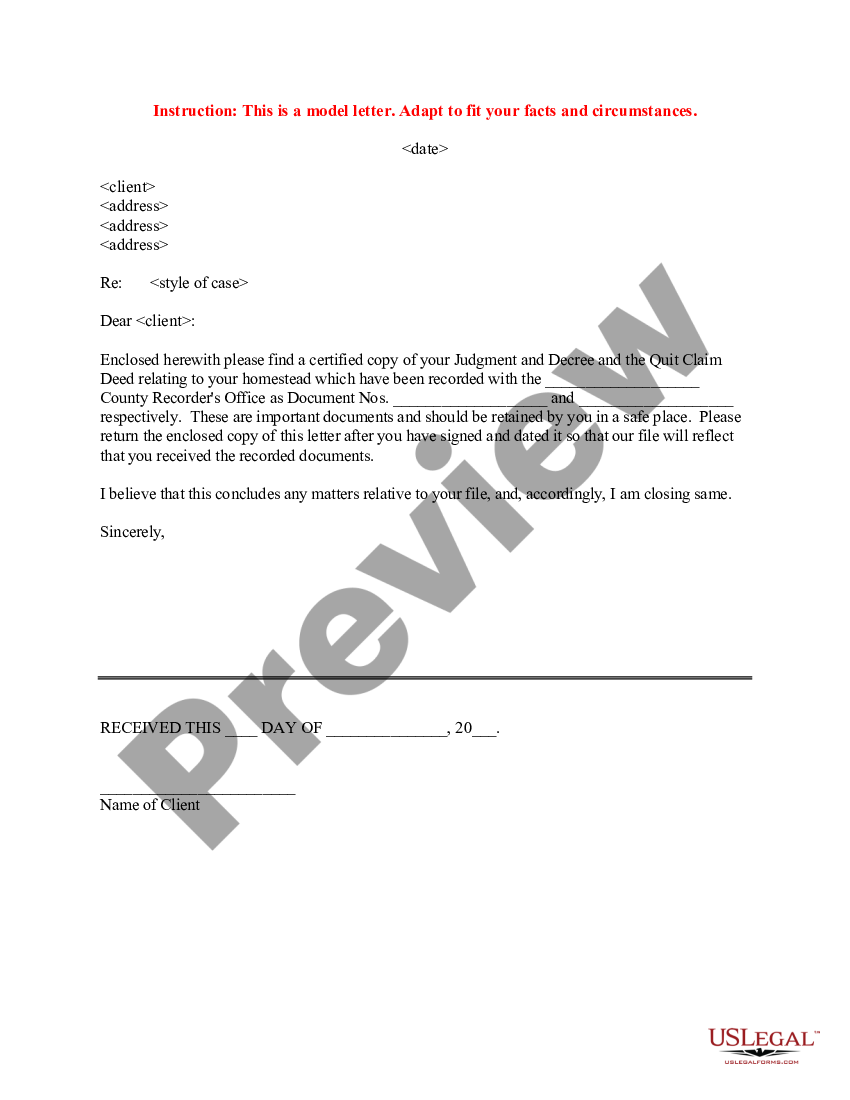 Sample Letter To Client Regarding Quitclaim Deed Delivery Quit Claim Letter Template Us 0745