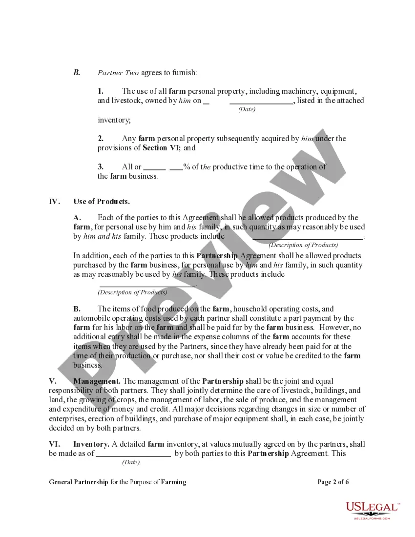 Get General Partnership for the Purpose of Farming Preview General Partnership for the Purpose of Farming