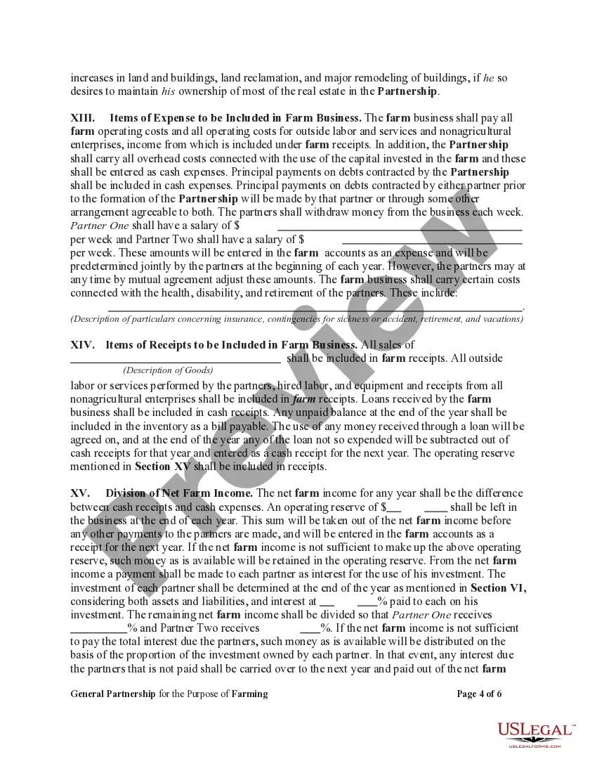 Get General Partnership for the Purpose of Farming Preview General Partnership for the Purpose of Farming