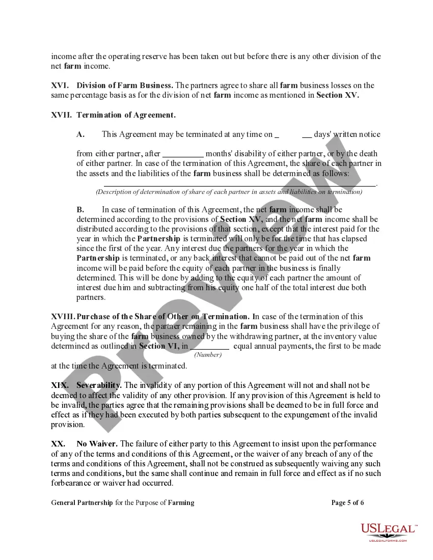 Get General Partnership for the Purpose of Farming Preview General Partnership for the Purpose of Farming