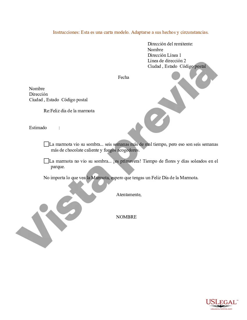 Preview Ejemplo de carta para el feliz día de la marmota