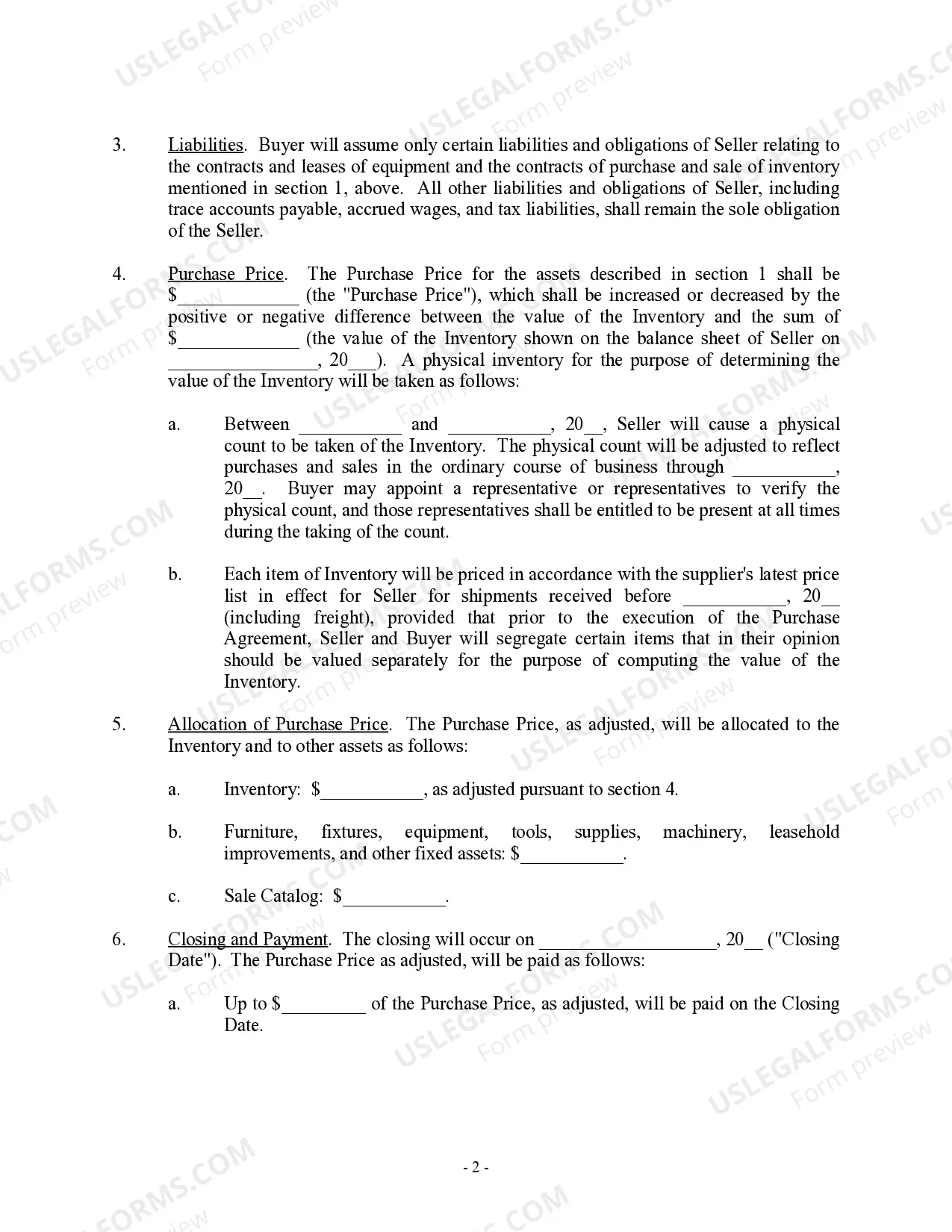 Preview Sample Letter to Seller regarding Sale of Business Assets - Outline Purchase Transaction