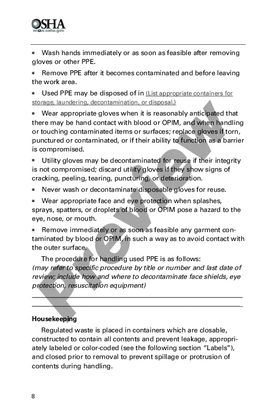 Get Model Plans and Programs for the OSHA Bloodborne Pathogens and Hazard Communications Standards Preview Model Plans and Programs for the OSHA Bloodborne Pathogens and Hazard Communications Standards
